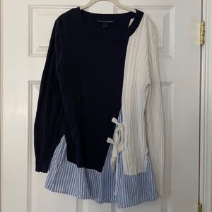 French Connection mixed media sweater